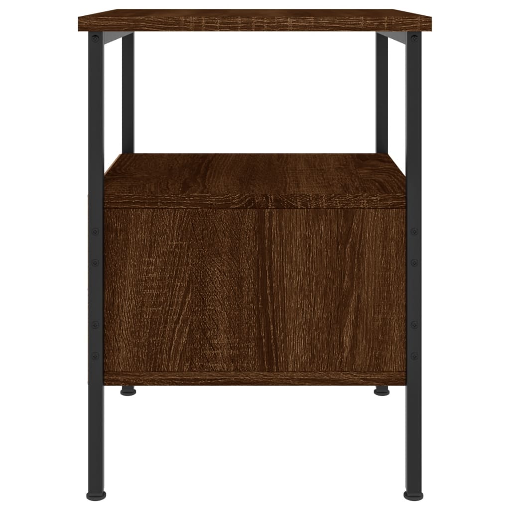 Nachtkastje 34X36X50 Cm Bewerkt Hout Bruin Eikenkleur