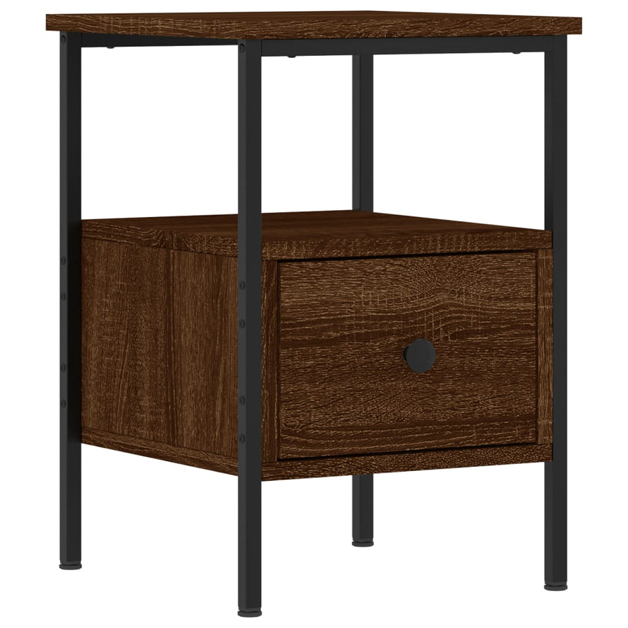 Nachtkastjes 2 st 34x36x50 cm bewerkt hout bruin eikenkleur 2 Bruineiken