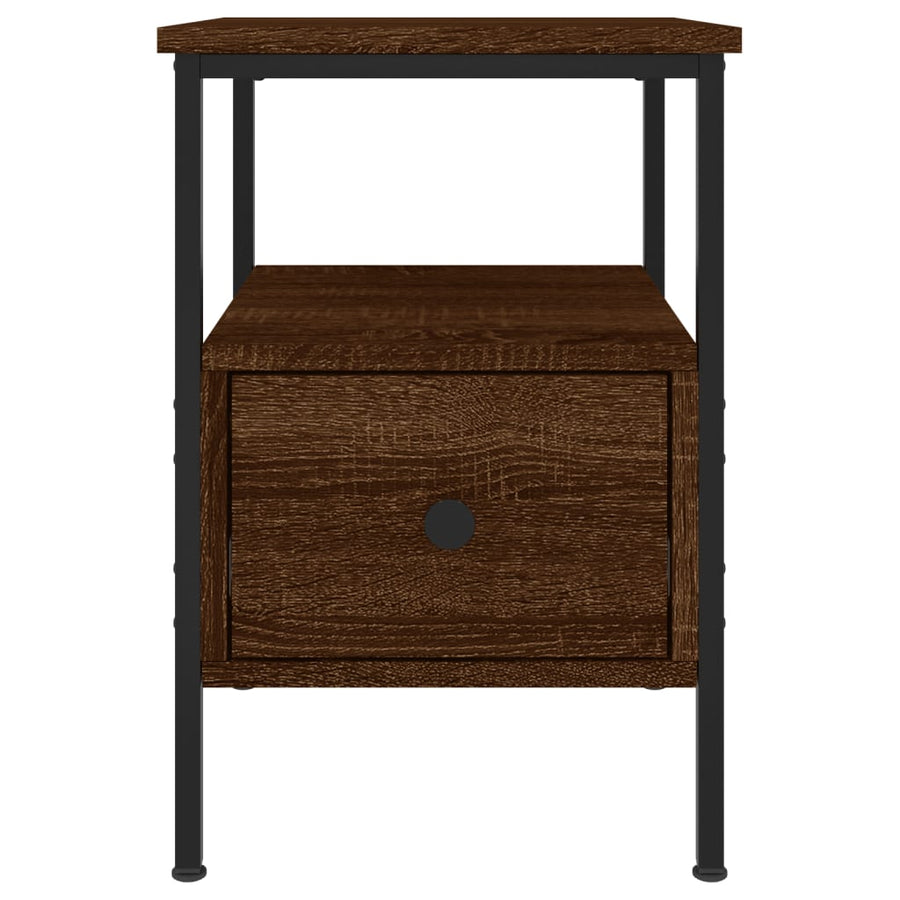 Nachtkastjes 2 st 34x36x50 cm bewerkt hout bruin eikenkleur 2 Bruineiken