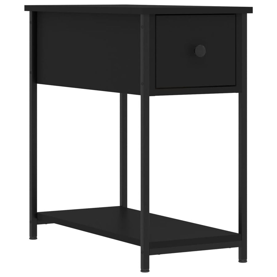 Nachtkastje 30X60X60 Cm Bewerkt Hout Zwart