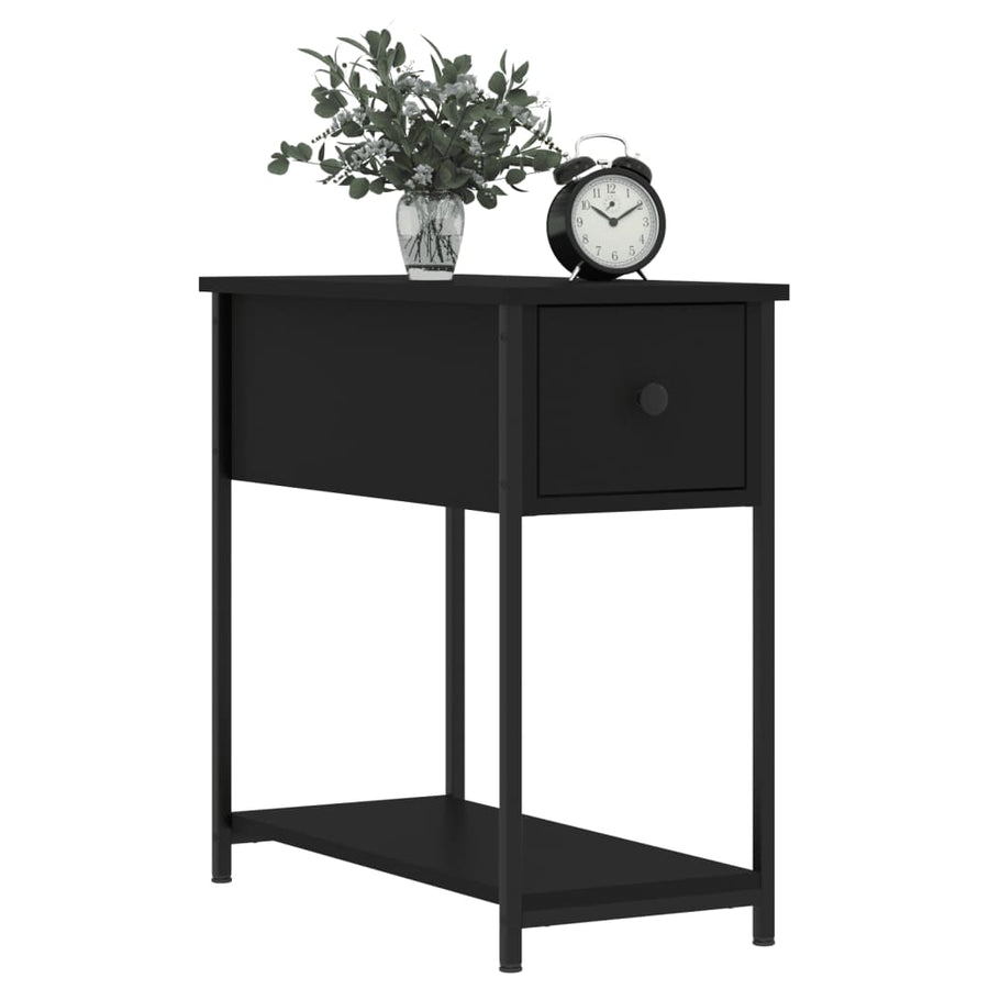 Nachtkastje 30X60X60 Cm Bewerkt Hout Zwart