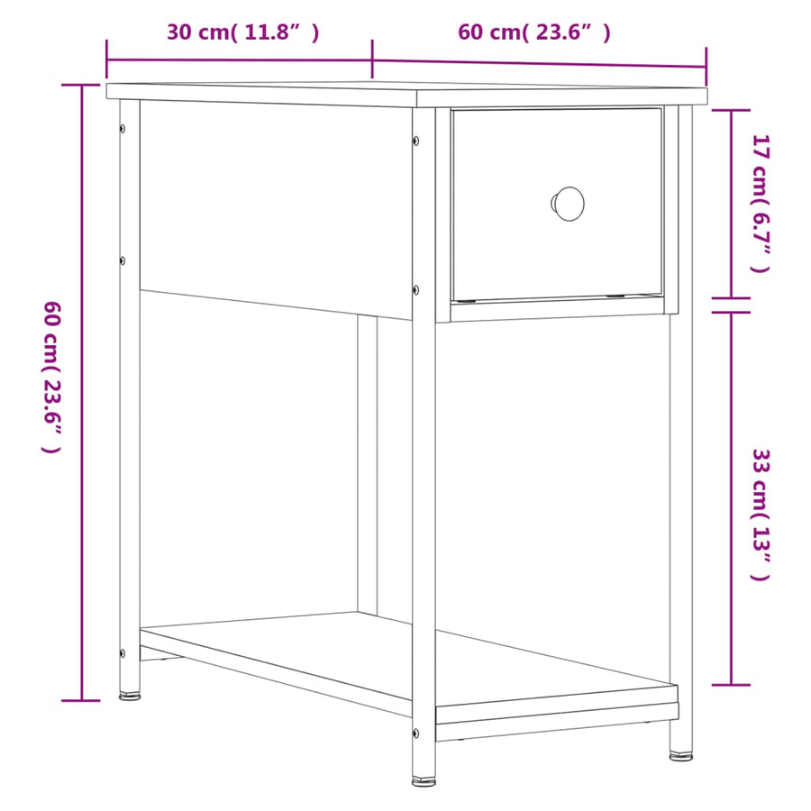 Nachtkastjes 2 St 30X60X60 Cm Bewerkt Hout Sonoma Eikenkleurig