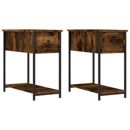 Nachtkastjes 2 St 30X60X60 Cm Bewerkt Hout Gerookt Eikenkleurig