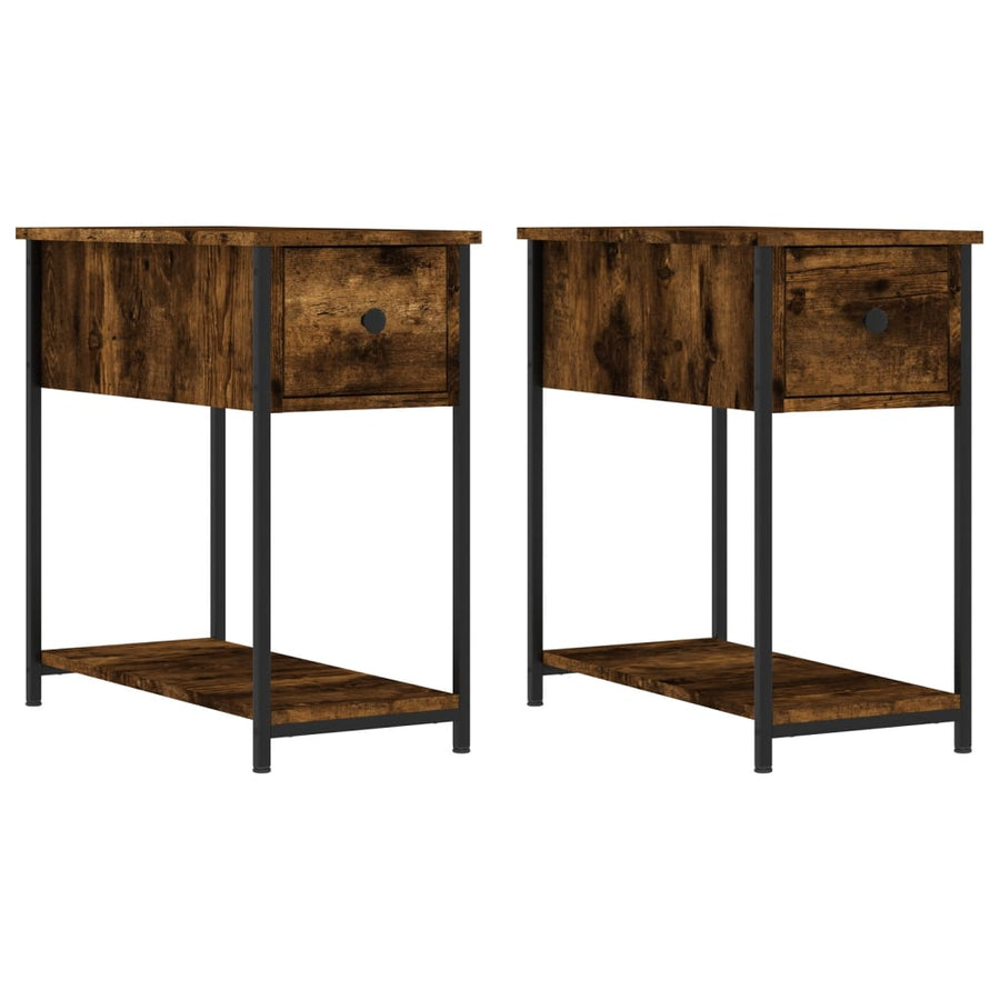 Nachtkastjes 2 St 30X60X60 Cm Bewerkt Hout Gerookt Eikenkleurig