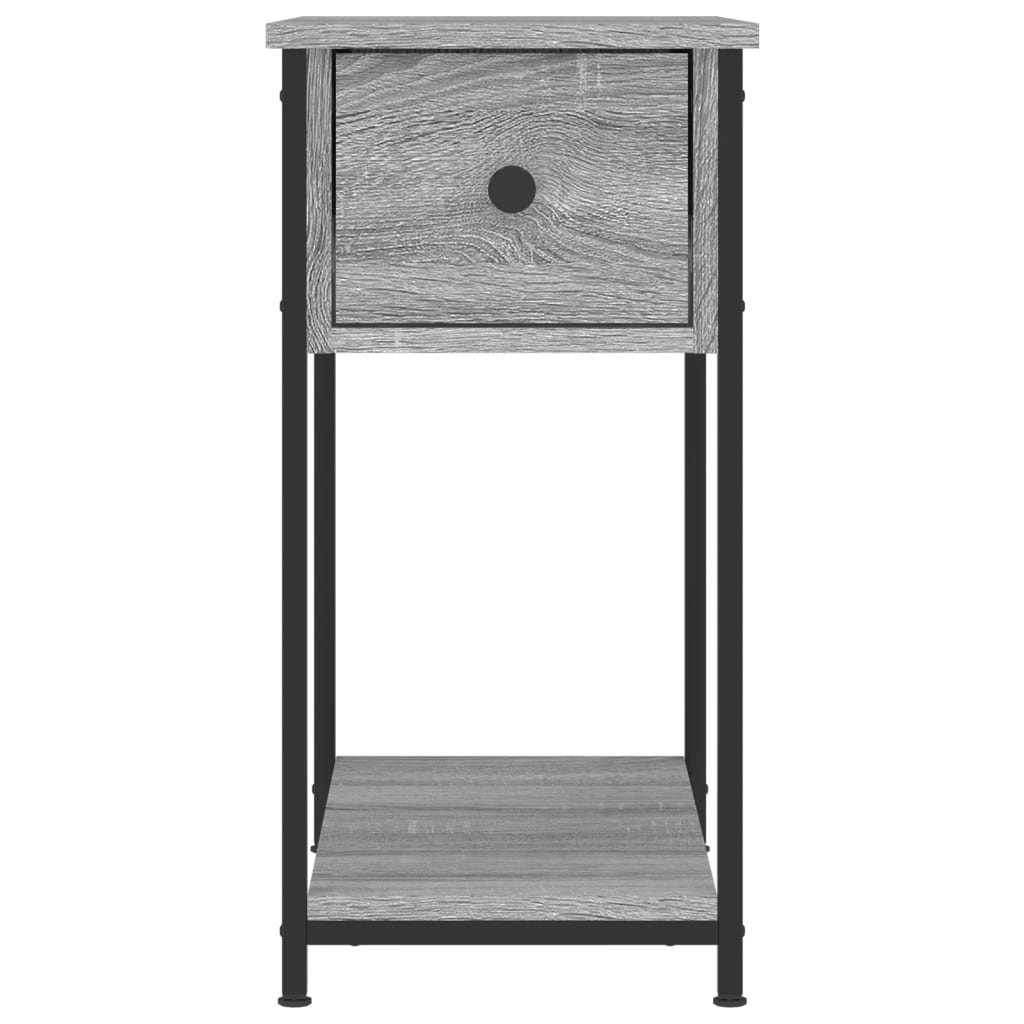 Nachtkastje 30X60X60 Cm Bewerkt Hout Eikenkleurig 1 Grijs sonoma