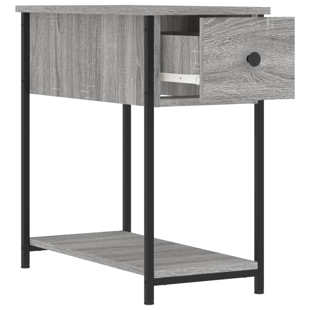 Nachtkastje 30X60X60 Cm Bewerkt Hout Eikenkleurig 1 Grijs sonoma