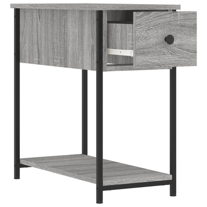 Nachtkastje 30X60X60 Cm Bewerkt Hout Eikenkleurig 1 Grijs sonoma