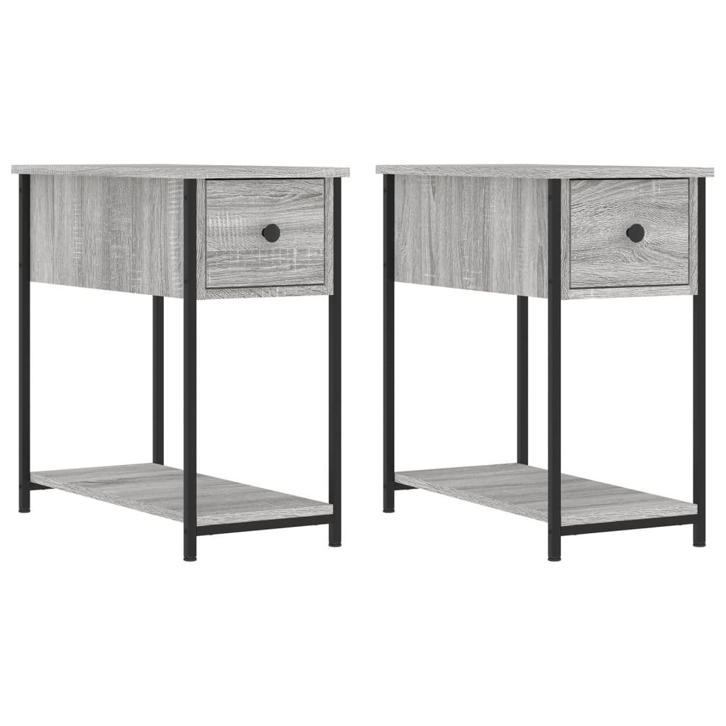 Nachtkastjes 2 St 30X60X60 Cm Bewerkt Hout Grijs Sonoma Eiken