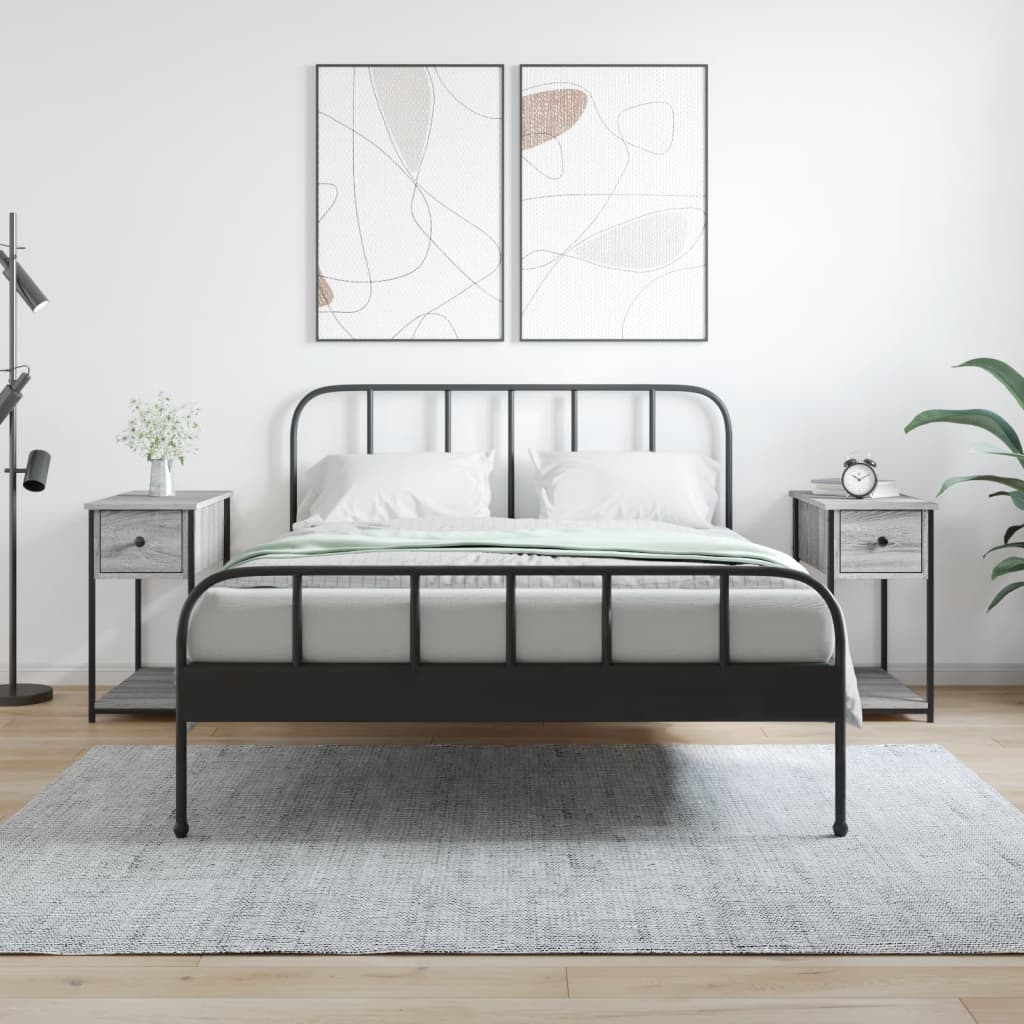 Nachtkastjes 2 St 30X60X60 Cm Bewerkt Hout Grijs Sonoma Eiken
