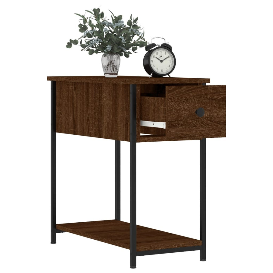 Nachtkastje 30X60X60 Cm Bewerkt Hout Bruin Eikenkleur