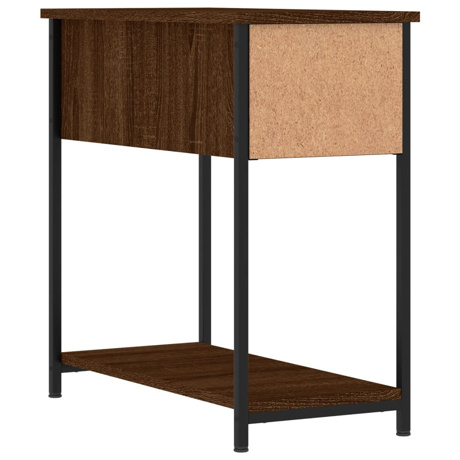Nachtkastje 30X60X60 Cm Bewerkt Hout Bruin Eikenkleur