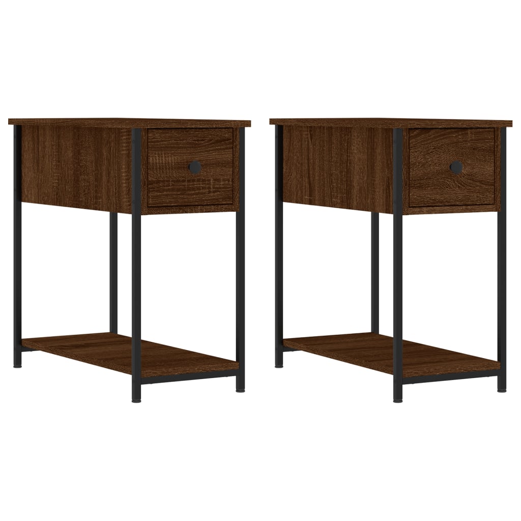Nachtkastjes 2 St 30X60X60 Cm Bewerkt Hout Bruin Eikenkleur
