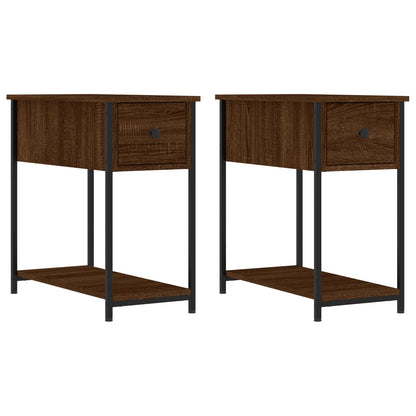 Nachtkastjes 2 St 30X60X60 Cm Bewerkt Hout Bruin Eikenkleur