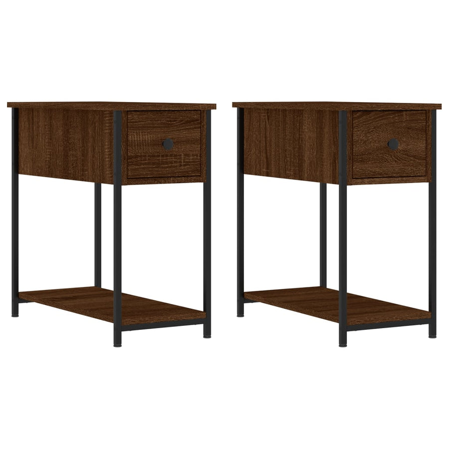 Nachtkastjes 2 St 30X60X60 Cm Bewerkt Hout Bruin Eikenkleur