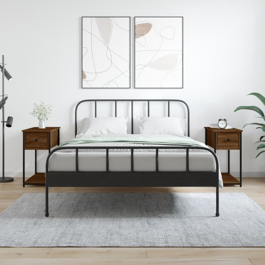 Nachtkastjes 2 St 30X60X60 Cm Bewerkt Hout Bruin Eikenkleur
