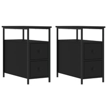 Nachtkastjes 2 St 30X60X60 Cm Bewerkt Hout Zwart