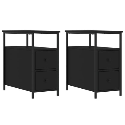 Nachtkastjes 2 St 30X60X60 Cm Bewerkt Hout Zwart