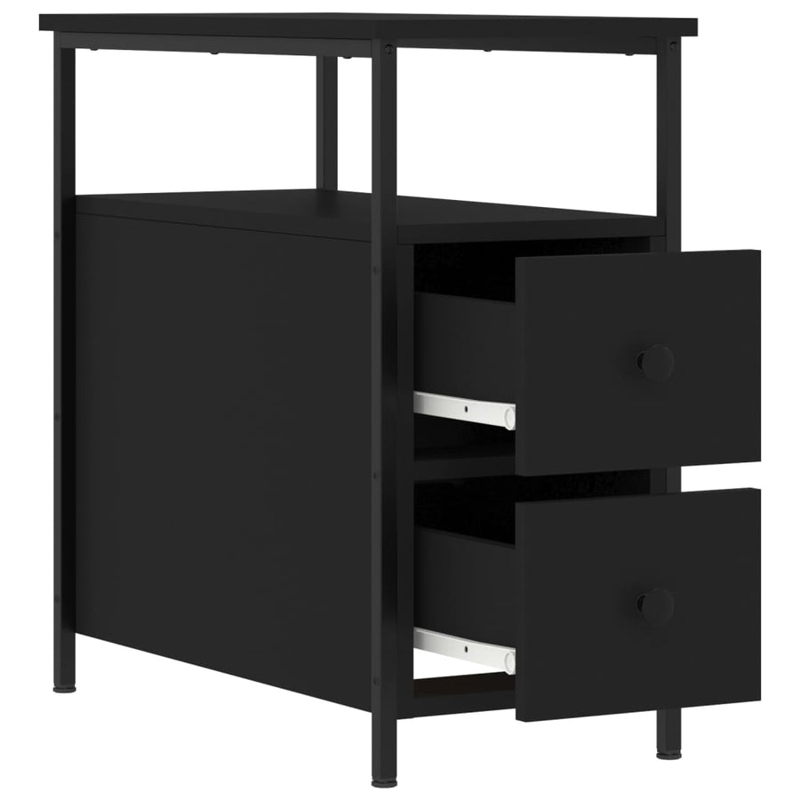 Nachtkastjes 2 St 30X60X60 Cm Bewerkt Hout Zwart