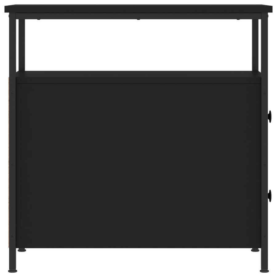 Nachtkastjes 2 St 30X60X60 Cm Bewerkt Hout Zwart