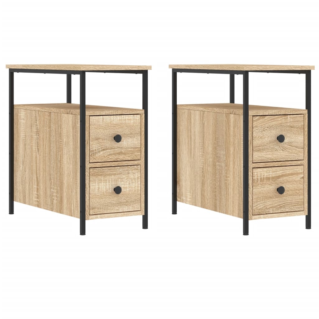 Nachtkastjes 2 St 30X60X60 Cm Bewerkt Hout Sonoma Eikenkleurig