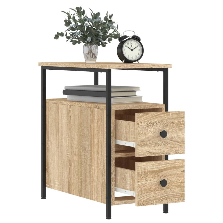 Nachtkastjes 2 St 30X60X60 Cm Bewerkt Hout Sonoma Eikenkleurig