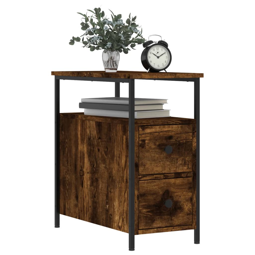 Nachtkastjes 2 St 30X60X60 Cm Bewerkt Hout Gerookt Eikenkleurig