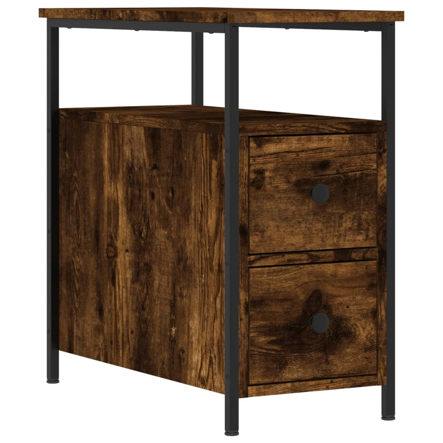 Nachtkastjes 2 St 30X60X60 Cm Bewerkt Hout Gerookt Eikenkleurig