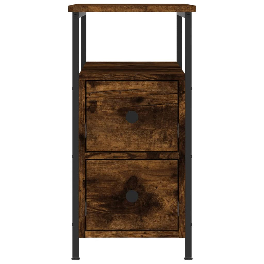 Nachtkastjes 2 St 30X60X60 Cm Bewerkt Hout Gerookt Eikenkleurig