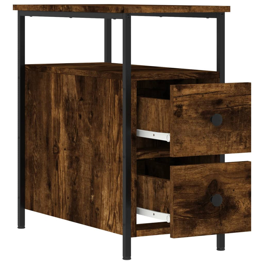 Nachtkastjes 2 St 30X60X60 Cm Bewerkt Hout Gerookt Eikenkleurig