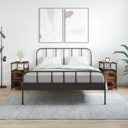 Nachtkastjes 2 st 30x60x60 cm bewerkt hout gerookt eiken