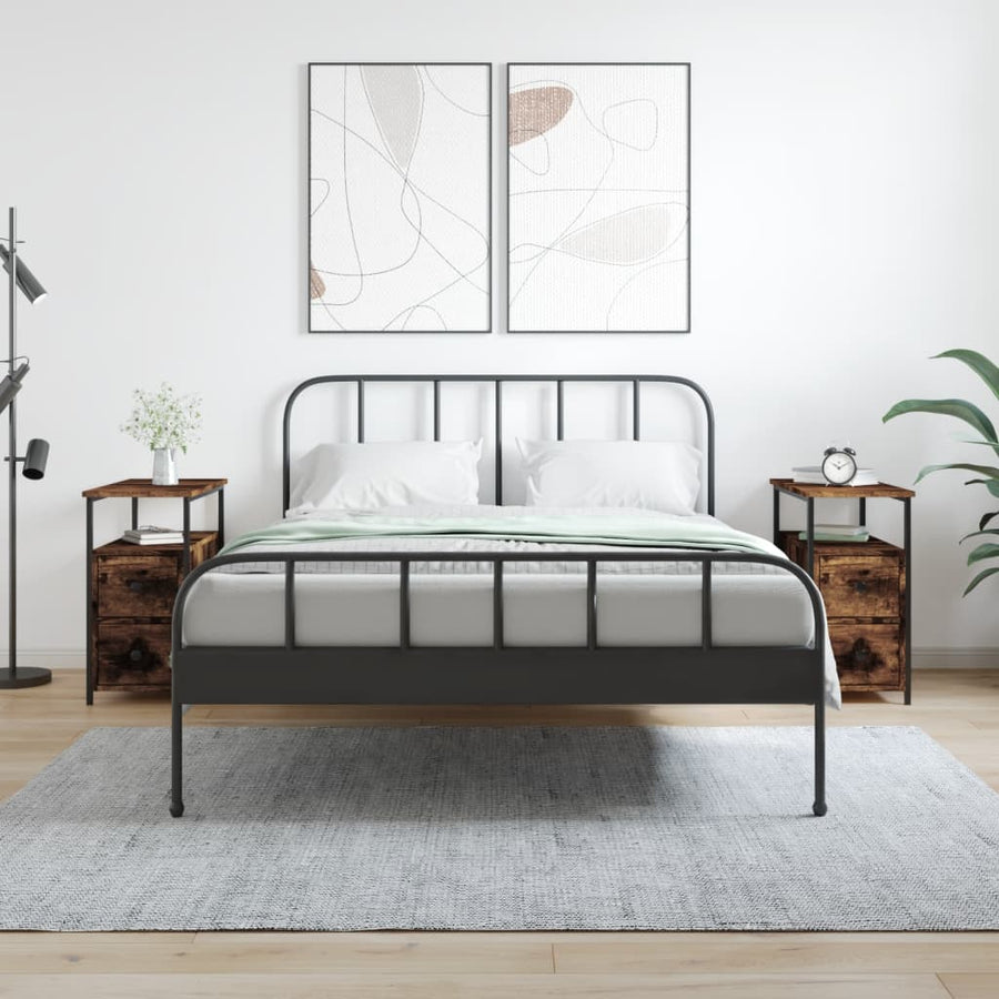 Nachtkastjes 2 St 30X60X60 Cm Bewerkt Hout Gerookt Eikenkleurig