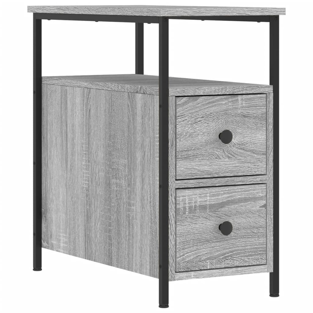 Nachtkastje 30X60X60 Cm Bewerkt Hout Grijs Sonoma Eikenkleurig