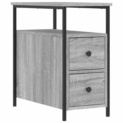 Nachtkastje 30X60X60 Cm Bewerkt Hout Grijs Sonoma Eikenkleurig