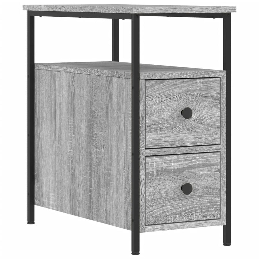 Nachtkastje 30X60X60 Cm Bewerkt Hout Grijs Sonoma Eikenkleurig