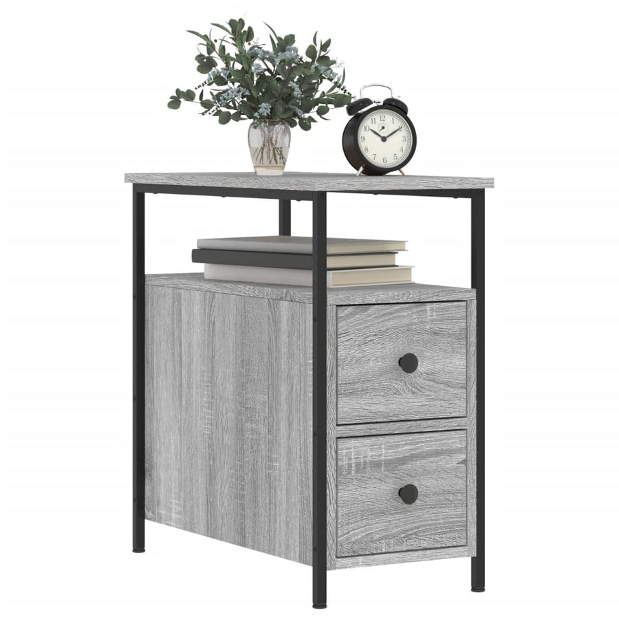 Nachtkastje 30X60X60 Cm Bewerkt Hout Grijs Sonoma Eikenkleurig