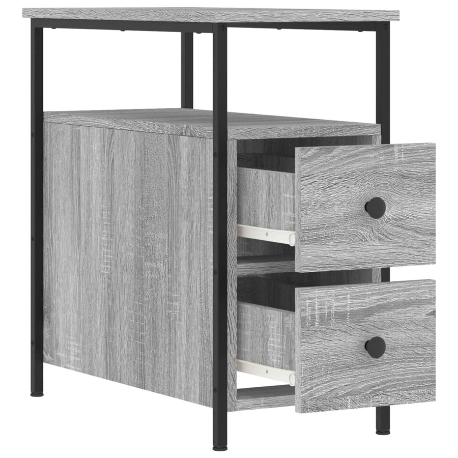 Nachtkastje 30X60X60 Cm Bewerkt Hout Grijs Sonoma Eikenkleurig