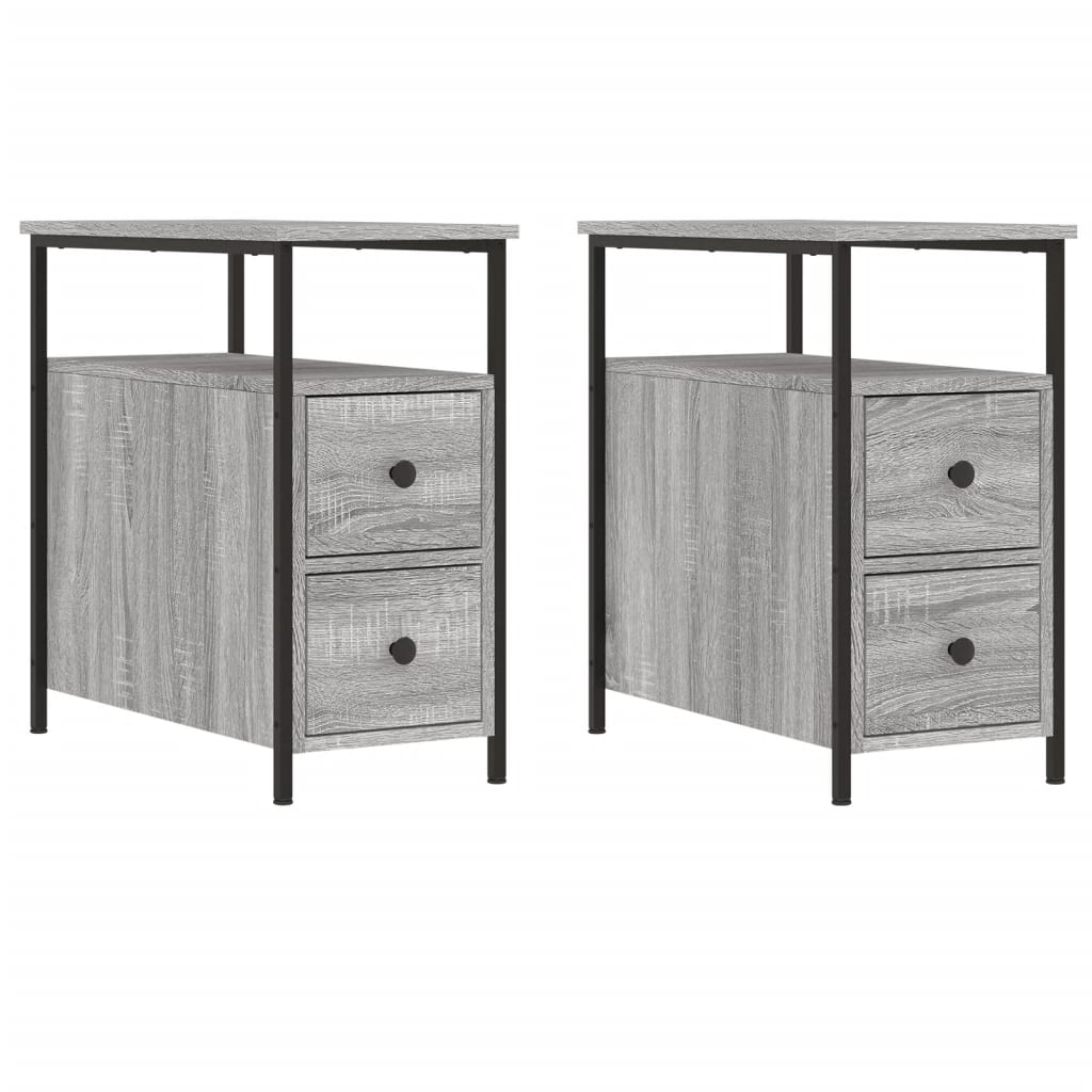 Nachtkastjes 2 St 30X60X60 Cm Bewerkt Hout Grijs Sonoma Eiken