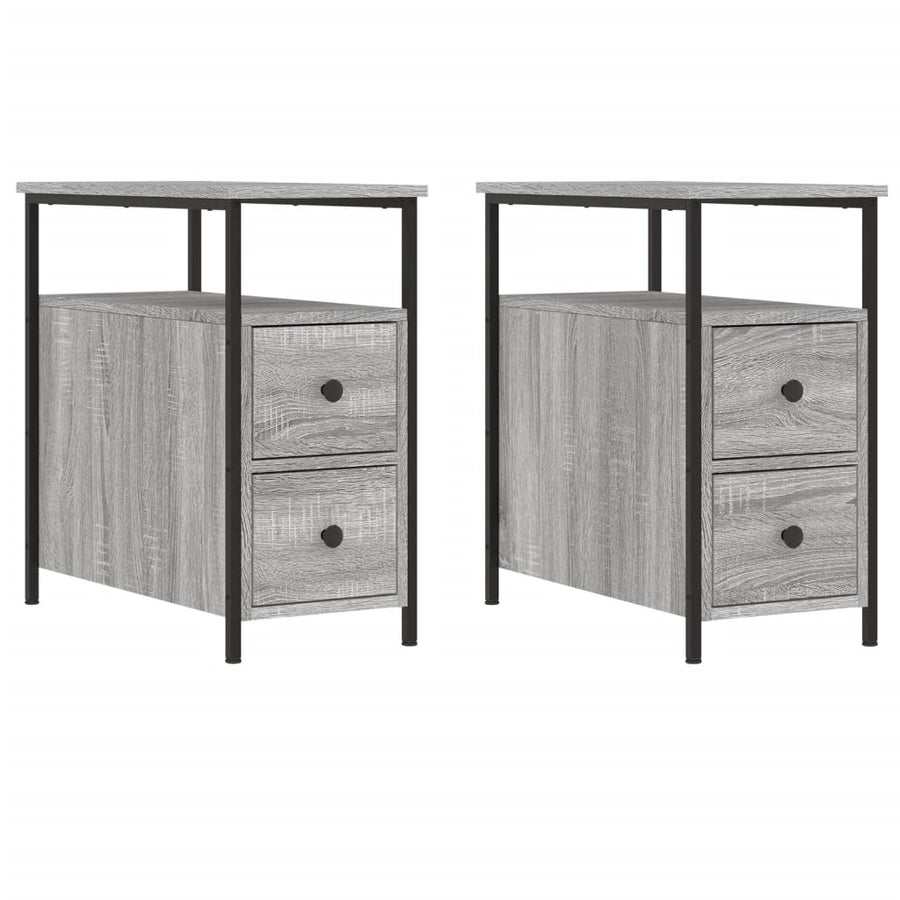 Nachtkastjes 2 St 30X60X60 Cm Bewerkt Hout Grijs Sonoma Eiken