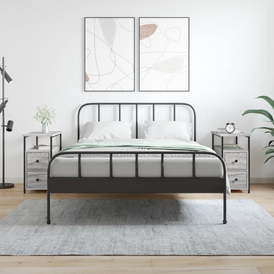Nachtkastjes 2 St 30X60X60 Cm Bewerkt Hout Grijs Sonoma Eiken