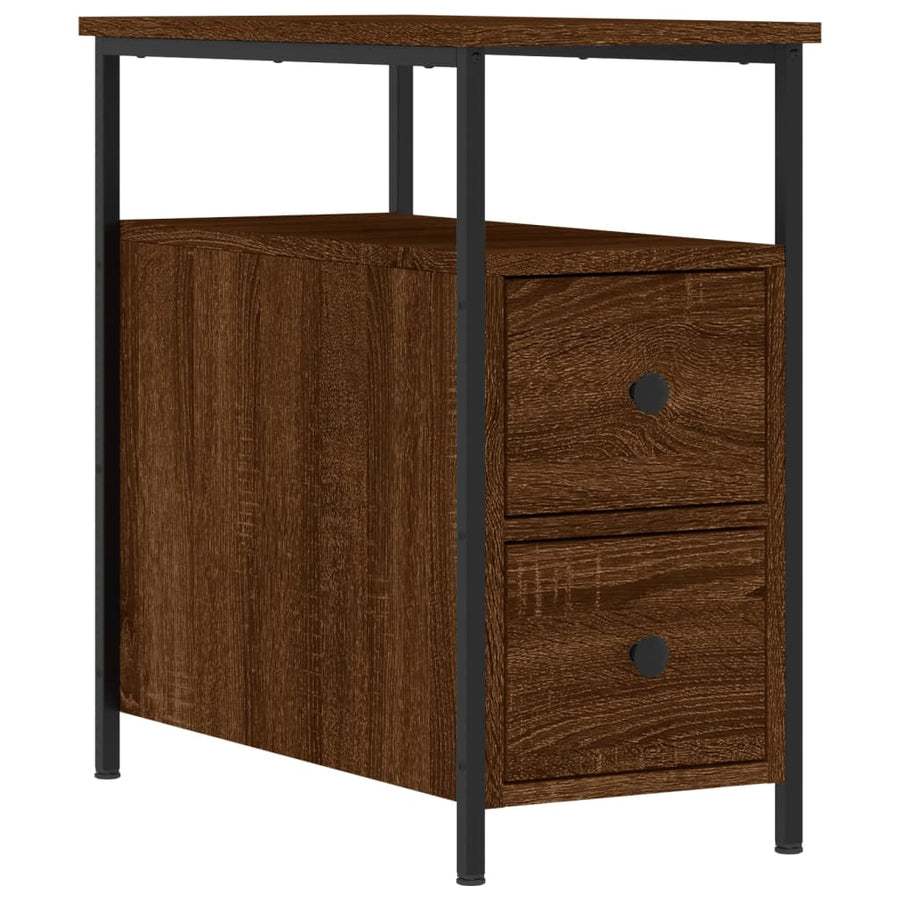Nachtkastjes 2 St 30X60X60 Cm Bewerkt Hout Bruin Eikenkleur