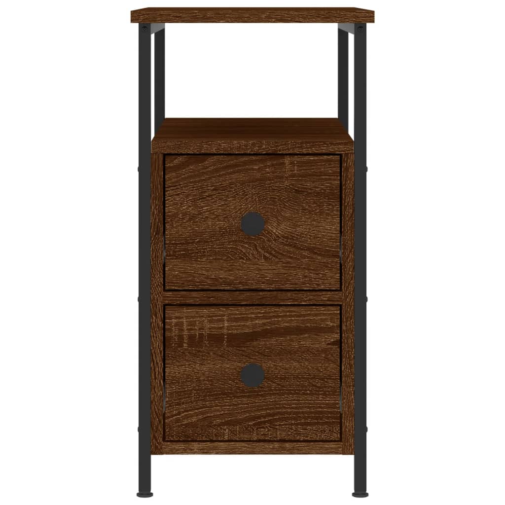 Nachtkastjes 2 St 30X60X60 Cm Bewerkt Hout Bruin Eikenkleur