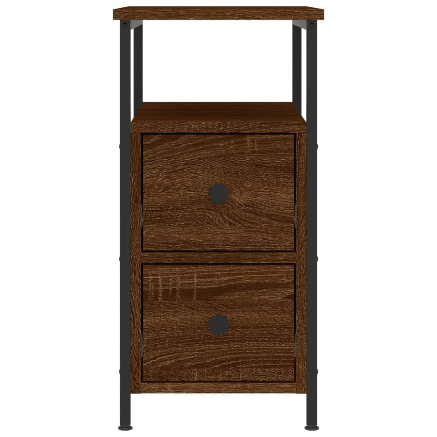 Nachtkastjes 2 St 30X60X60 Cm Bewerkt Hout Bruin Eikenkleur