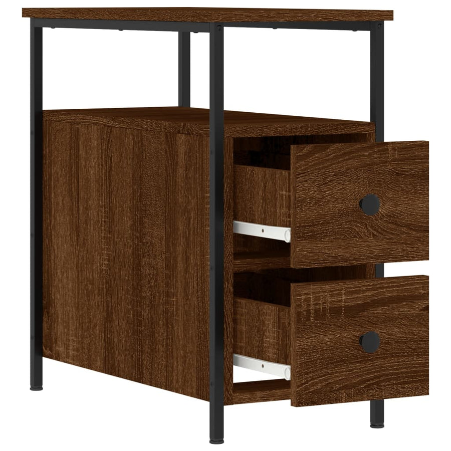 Nachtkastjes 2 St 30X60X60 Cm Bewerkt Hout Bruin Eikenkleur