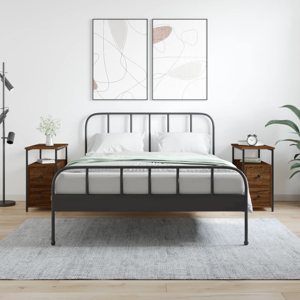 Nachtkastjes 2 St 30X60X60 Cm Bewerkt Hout Bruin Eikenkleur