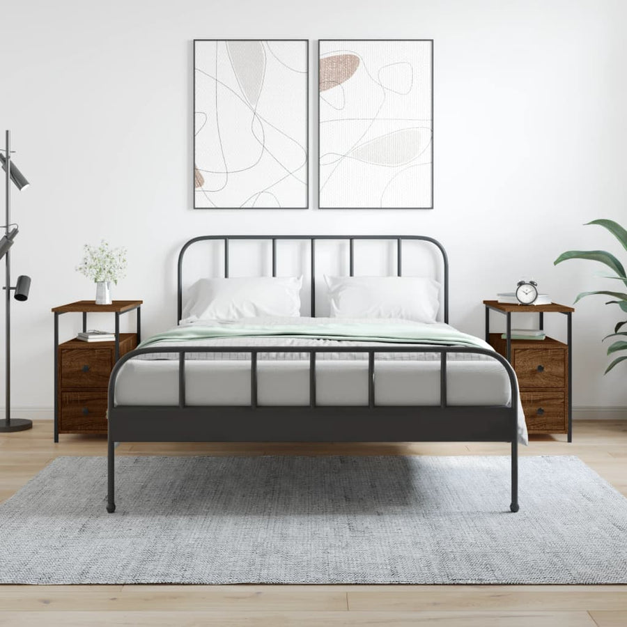 Nachtkastjes 2 St 30X60X60 Cm Bewerkt Hout Bruin Eikenkleur