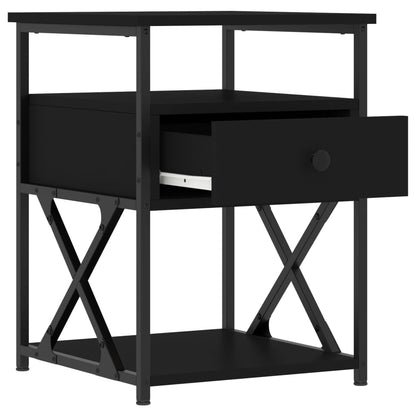 Nachtkastjes 40X4X55 Cm Bewerkt Hout 2 Zwart