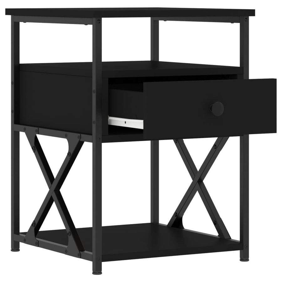 Nachtkastjes 40X4X55 Cm Bewerkt Hout 2 Zwart