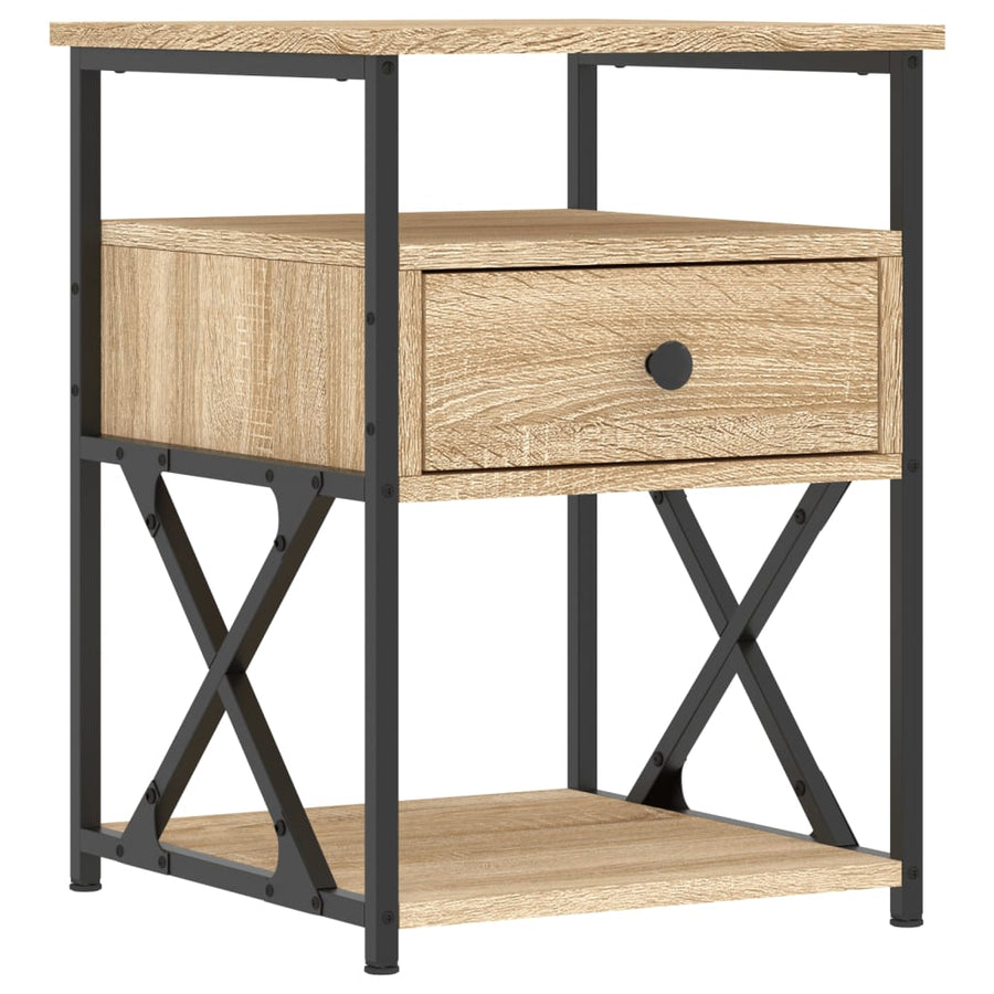 Nachtkastje 40X42X55 Cm Bewerkt Hout Kleurig 1 Sonoma eiken