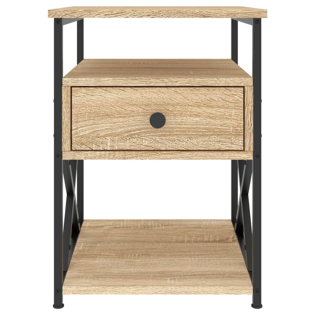 Nachtkastje 40X42X55 Cm Bewerkt Hout Kleurig 1 Sonoma eiken