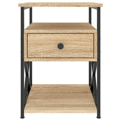 Nachtkastje 40X42X55 Cm Bewerkt Hout Kleurig 1 Sonoma eiken